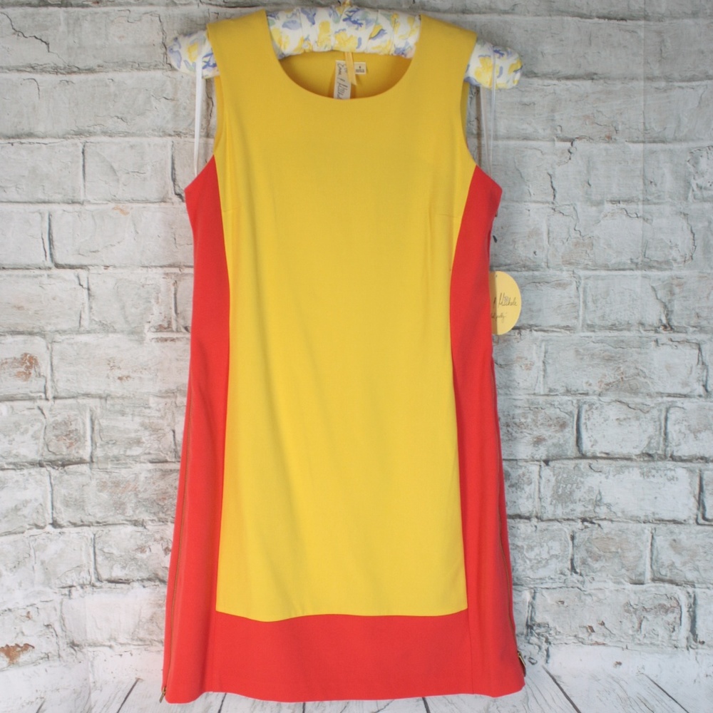 Emma & Michele Yellow & Orange Colorblock Dress